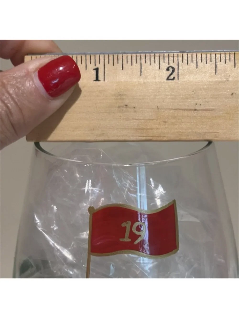 Lolita Love My Wine 19th Hole Wine Glass Golf Course Handpainted 15 oz NEW